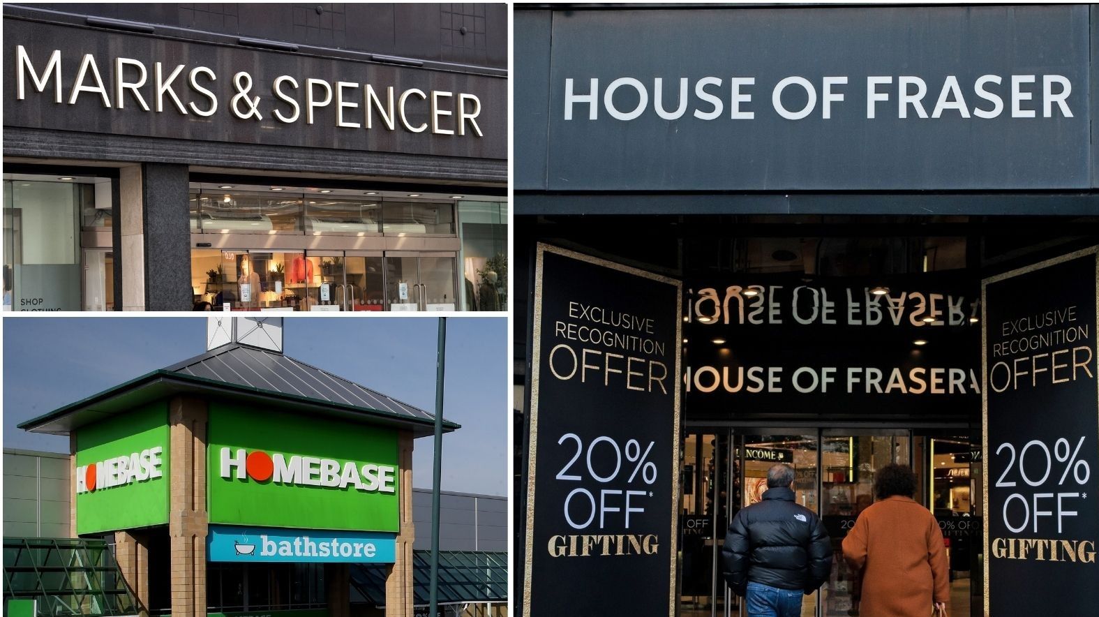 Marks & Spencer, Homebase and House of Fraser