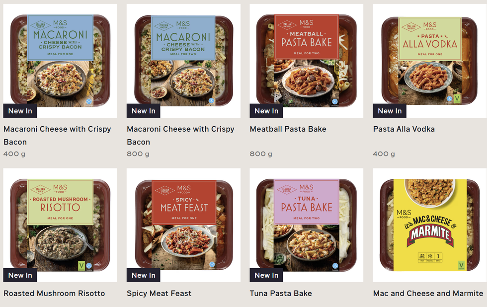 Marks & Spencer ready meal range
