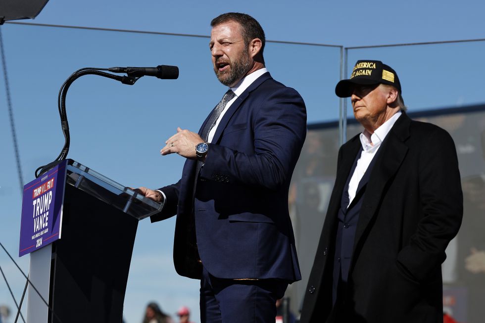 Markwayne Mullin and Donald Trump campaign in 2024