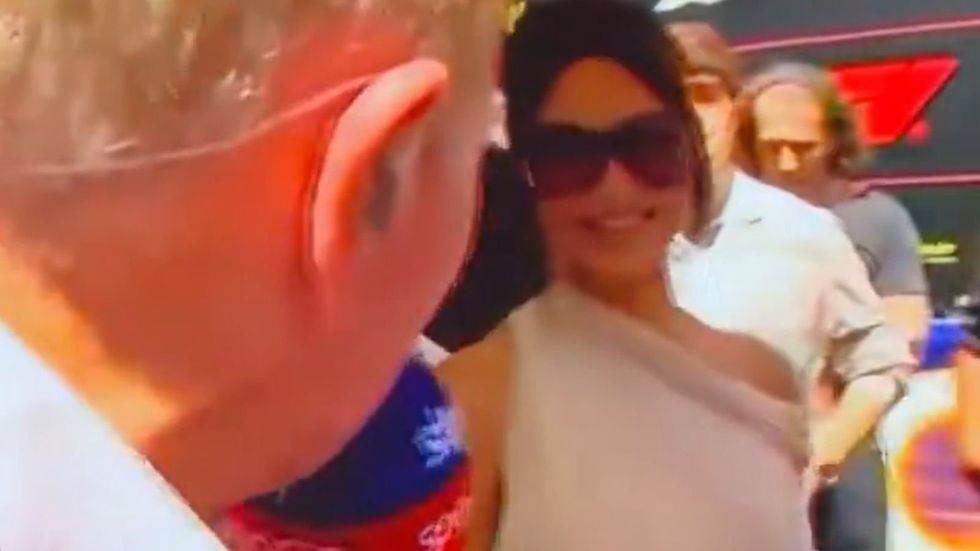 Martin Brundle was involved in an awkward moment with Kim Kardashian at the Monaco Grand Prix on Sunday