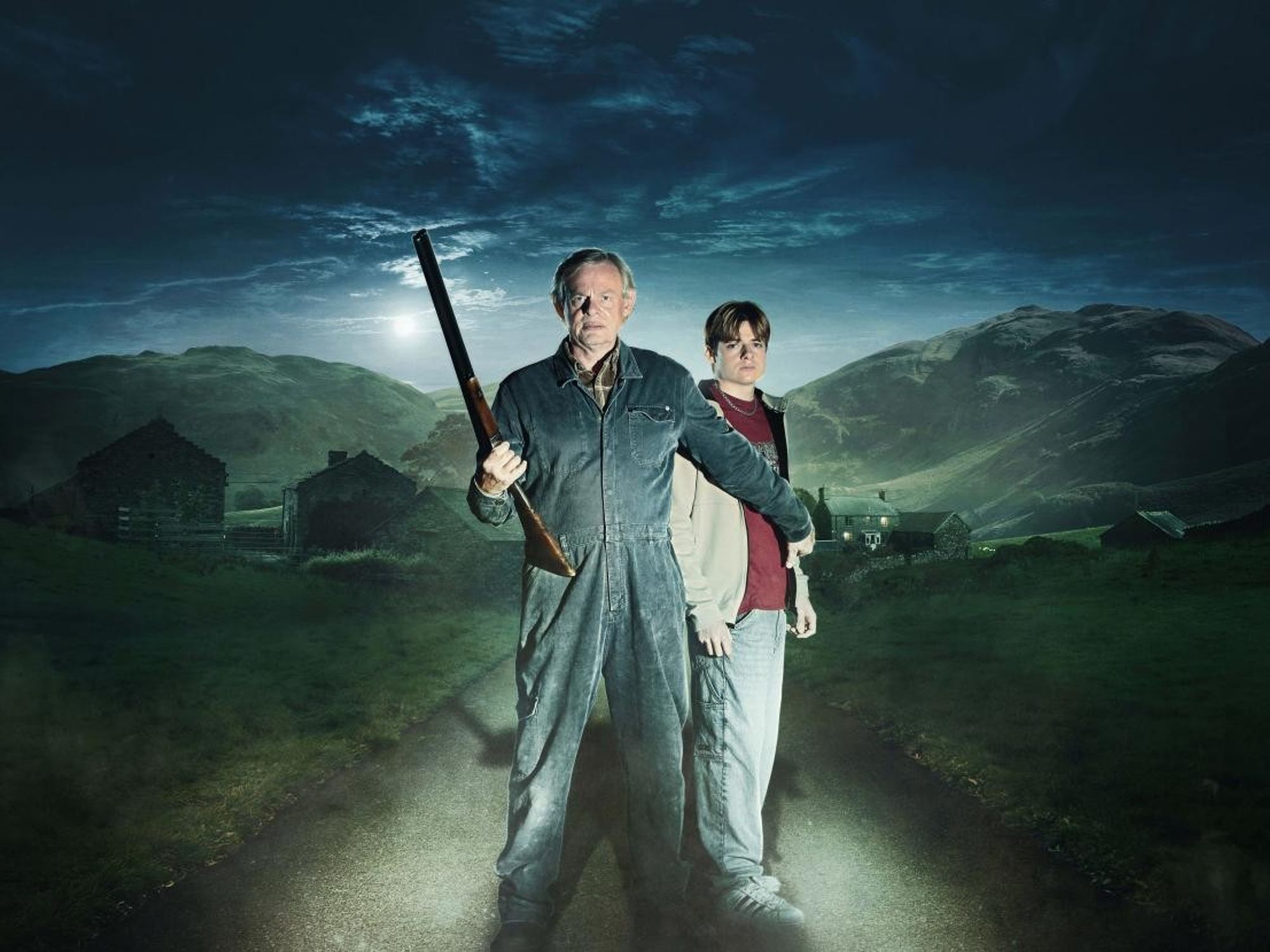 Martin Clunes and Louis Ashbourne Serkis