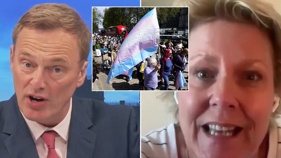 Martin Daubney, Helen Webberley and an inset of a trans flag