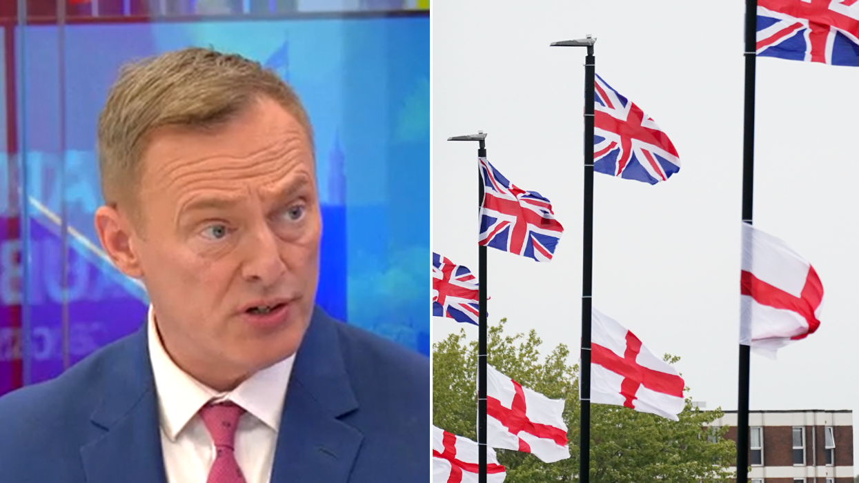 Martin Daubney; Union Jacks and St George's Crosses