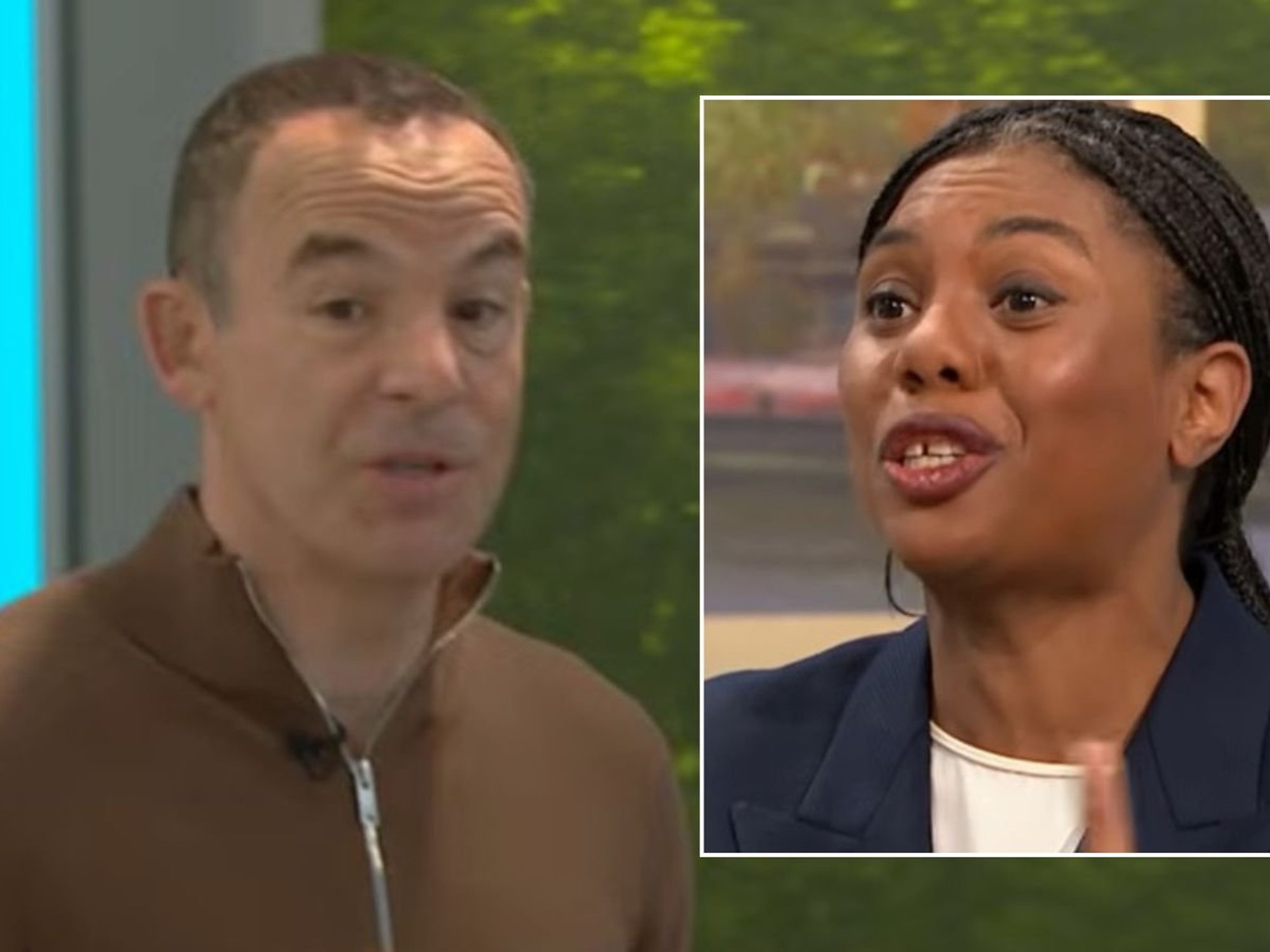 Martin Lewis and Kemi Badenoch on GMB earlier this week