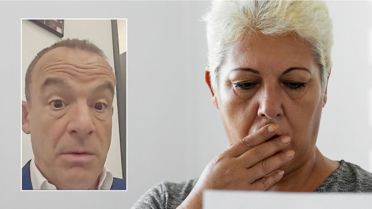 Martin Lewis and woman looking shook