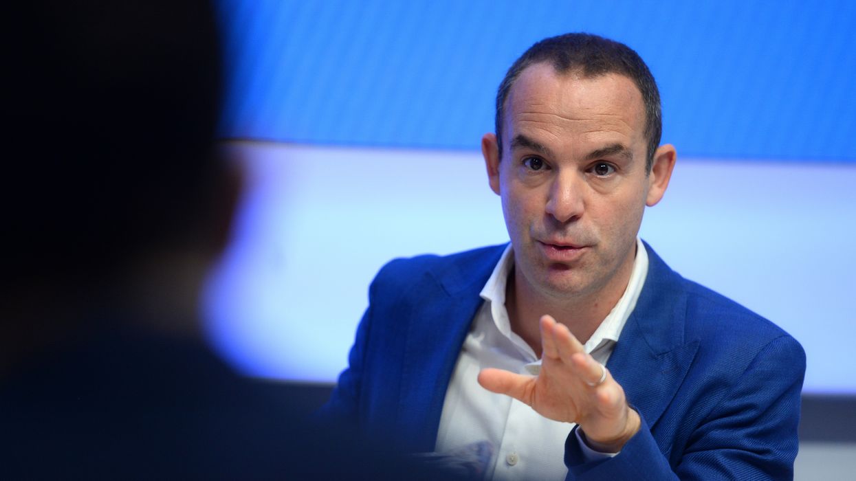 Martin Lewis presenting at a press conference for Facebook