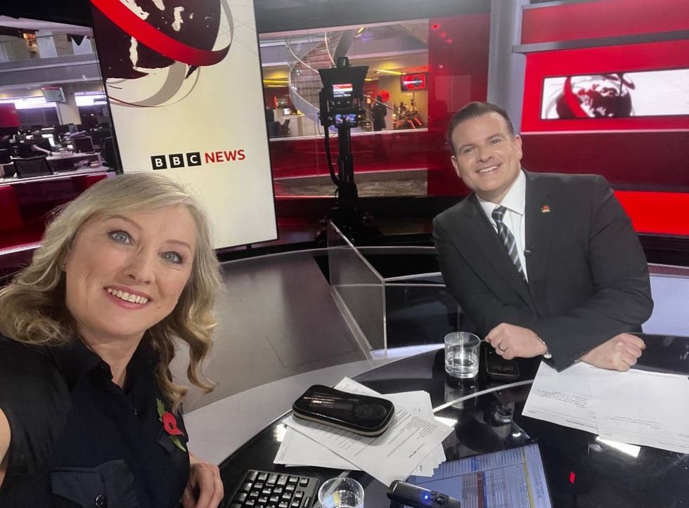 Martine Croxall (left)