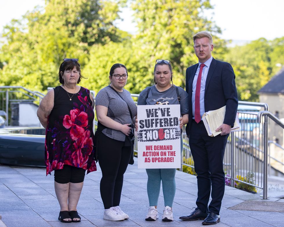 Mary McDonald, sister of Dan and Christine McKane and niece of Julia McSorley, 75, who died in a collision on the A5, with Dan's daughters Cara and Ruth and SDLP MLA Daniel McCrossan