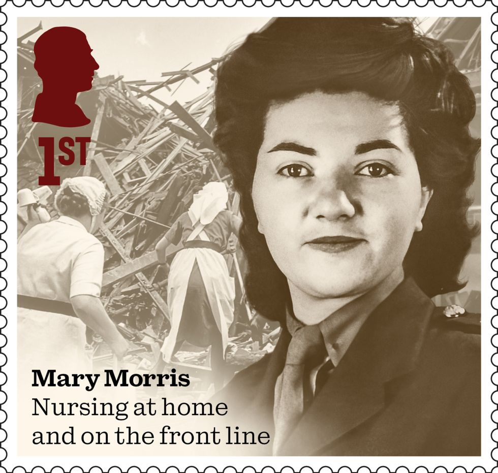 Mary Morris on one of 10 stamps that honour men and women who made extraordinary contributions during the Second World War to mark the 80th anniversary of VE Day