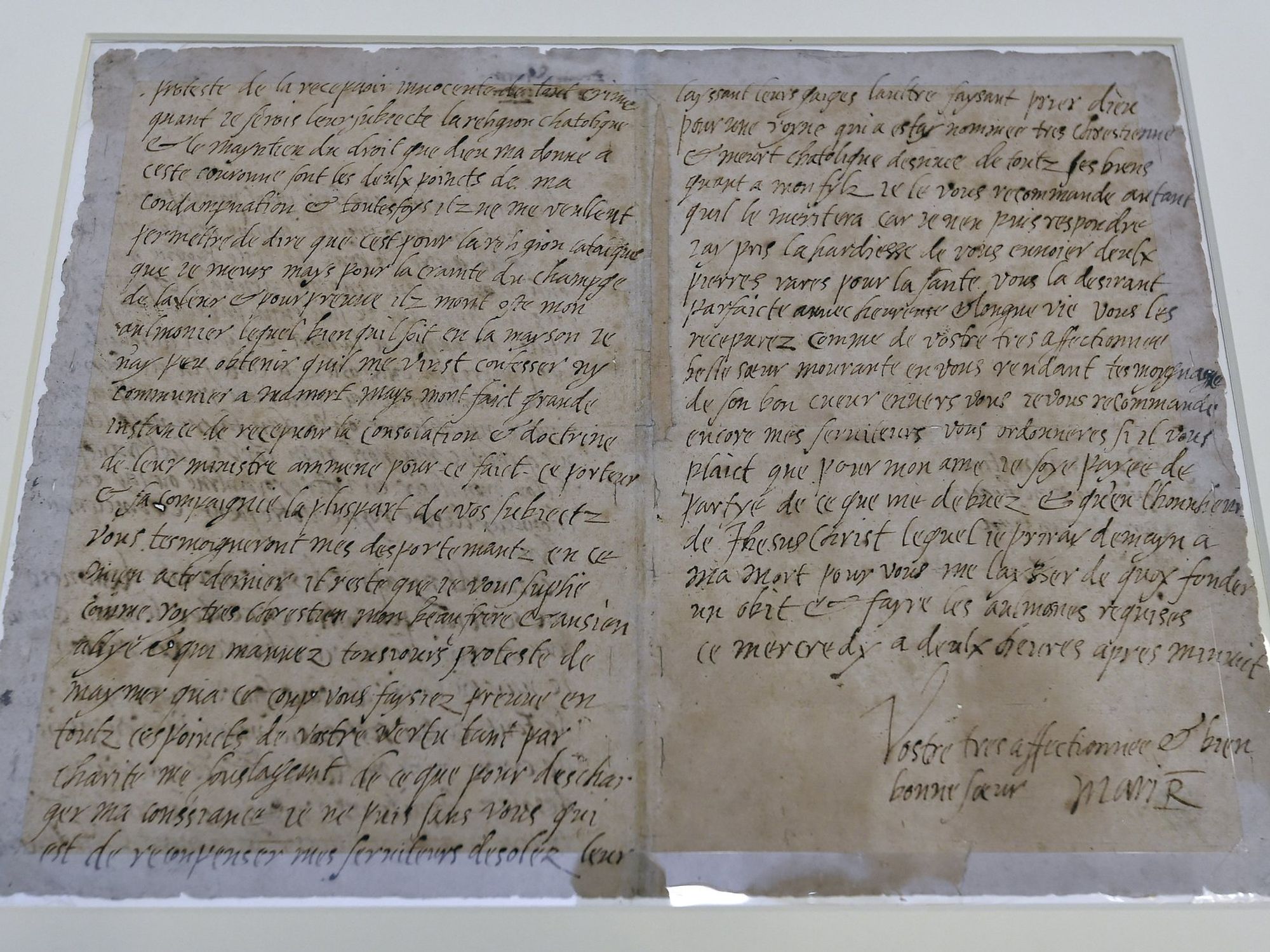 Mary Queen of Scots's final letter