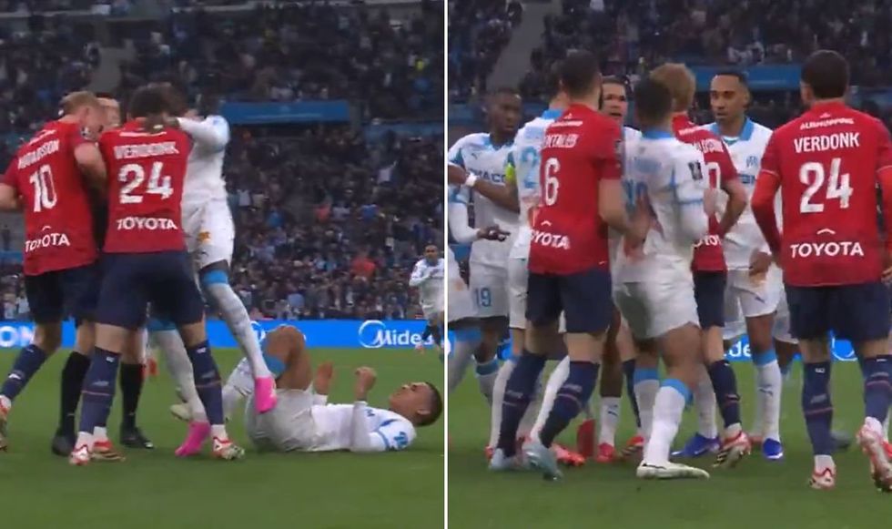 Mason Greenwood was involved in a clash during Marseille's match against Lille