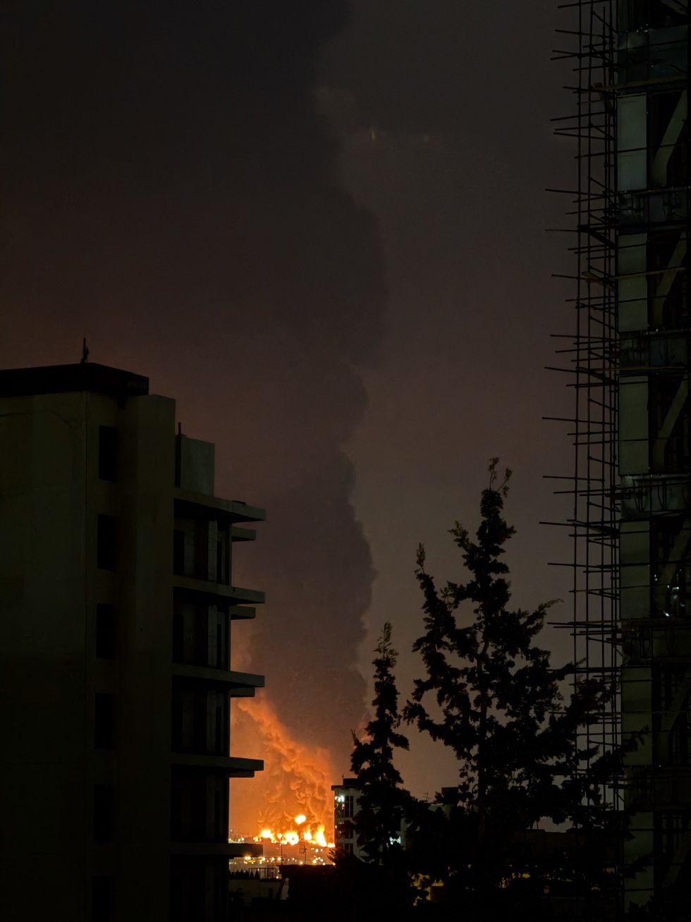 Massive fire above fire