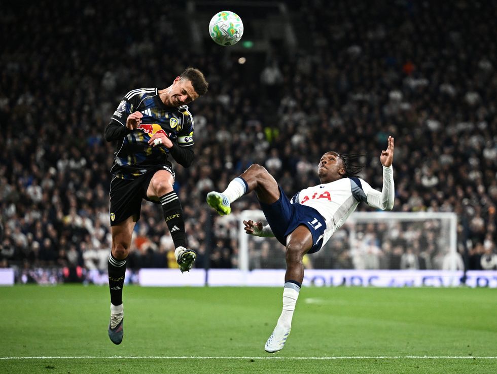 Mathys Tel's overhead kick connected with Ethan Ampadu as Leeds earned a draw through the penalty spot