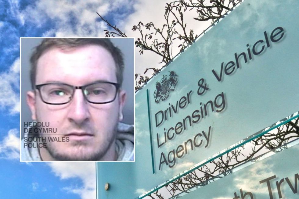 Matthew Holloway and a DVLA sign