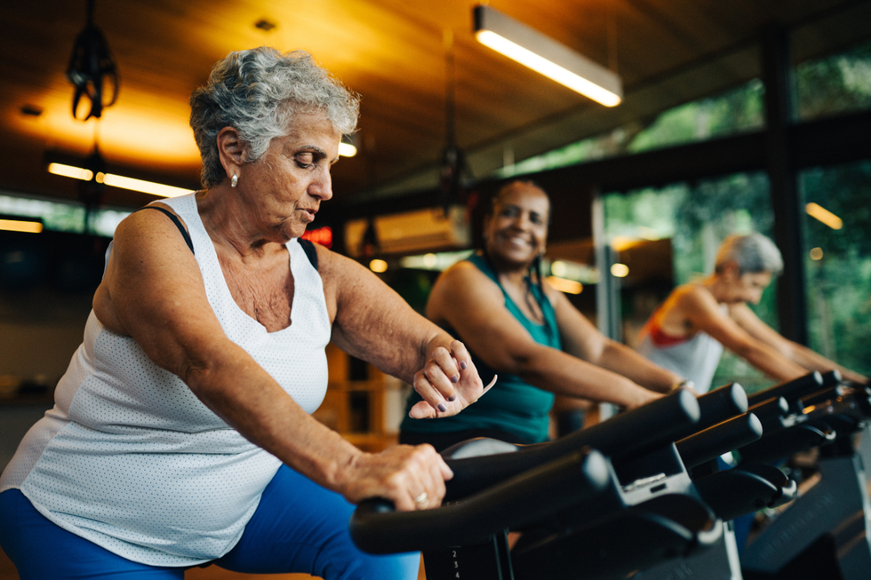Mature gym goers