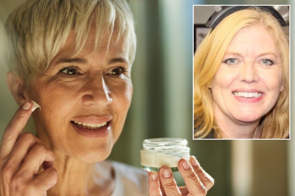 Mature woman applying skin care / Brenda Christensen