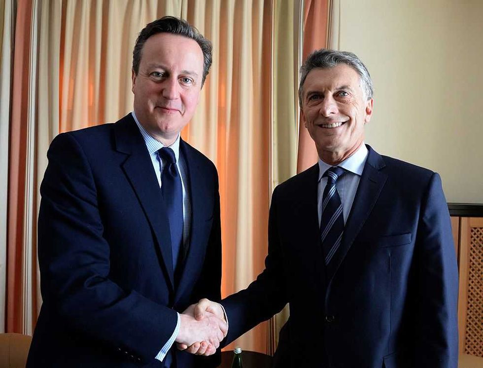 Mauricio Macri and British Prime Minister David Cameron