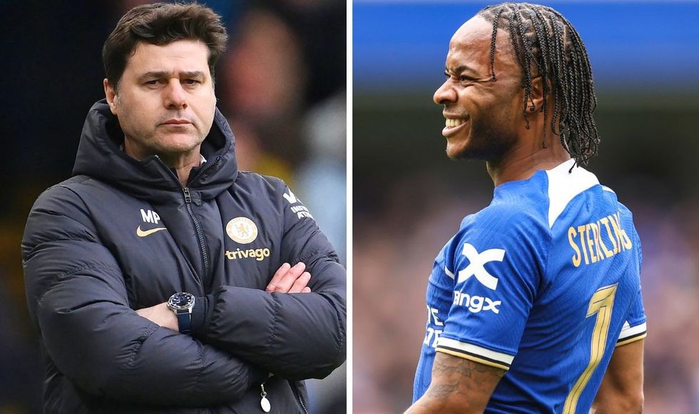 Mauricio Pochettino and Raheem Sterling