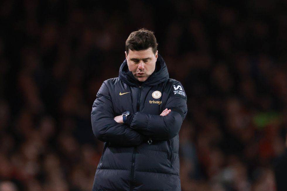 Mauricio Pochettino cut a lonely figure on the sideline