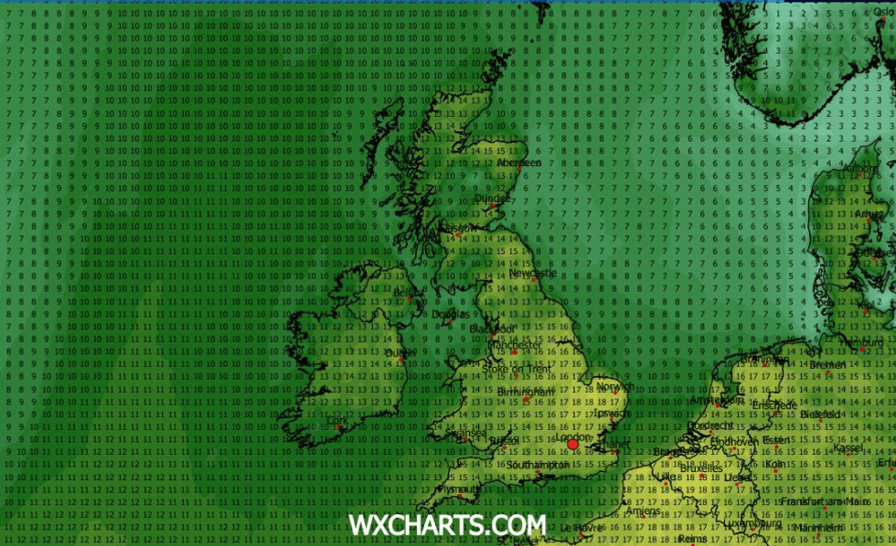 Max tempreture map UK