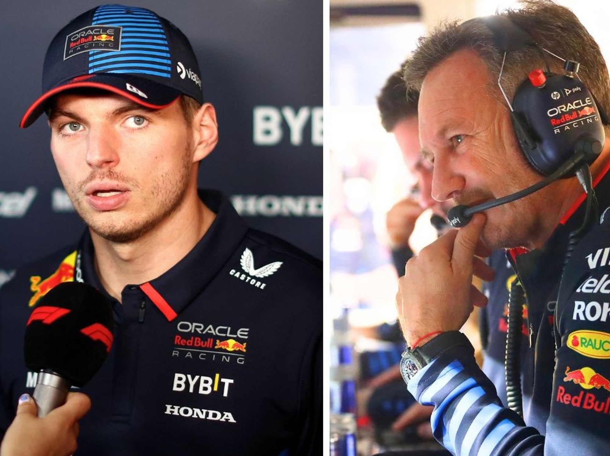 Max Verstappen and Christian Horner