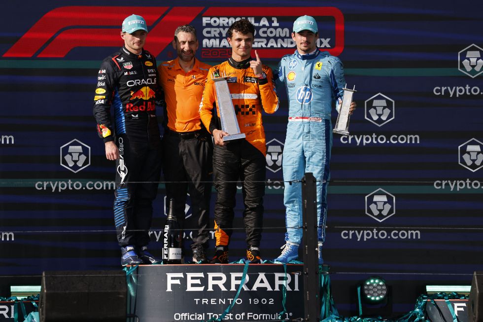 Max Verstappen finished second behind Lando Norris