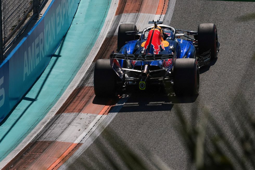 Max Verstappen gestured towards Lewis Hamilton during the sprint race