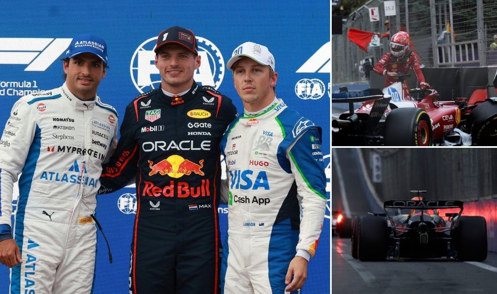 Max Verstappen pipped Carlos Sainz to pole position after a chaotic qualifying