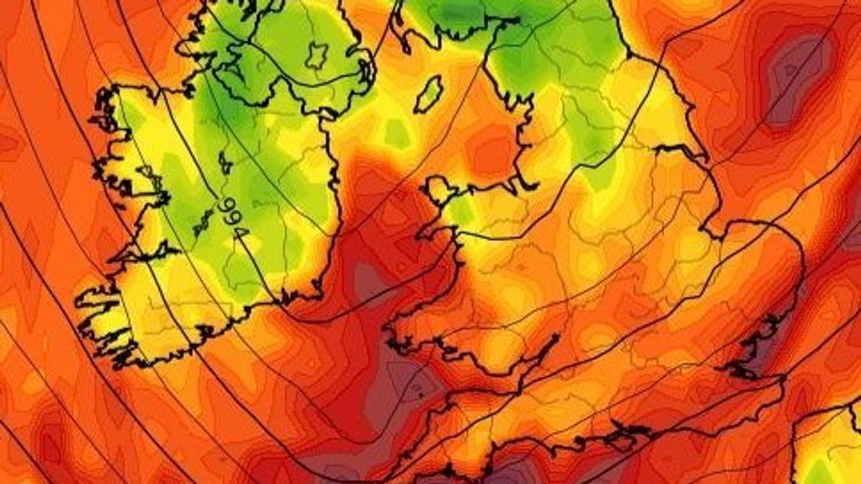 Maximum wind gusts on Saturday, according to WXCHARTS