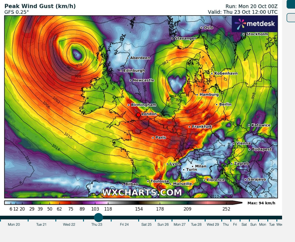 Maximum wind gusts will pick up over the coming days
