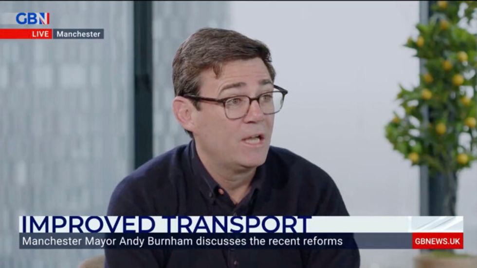Mayor of Greater Manchester Andy Burnham speaking on GB News