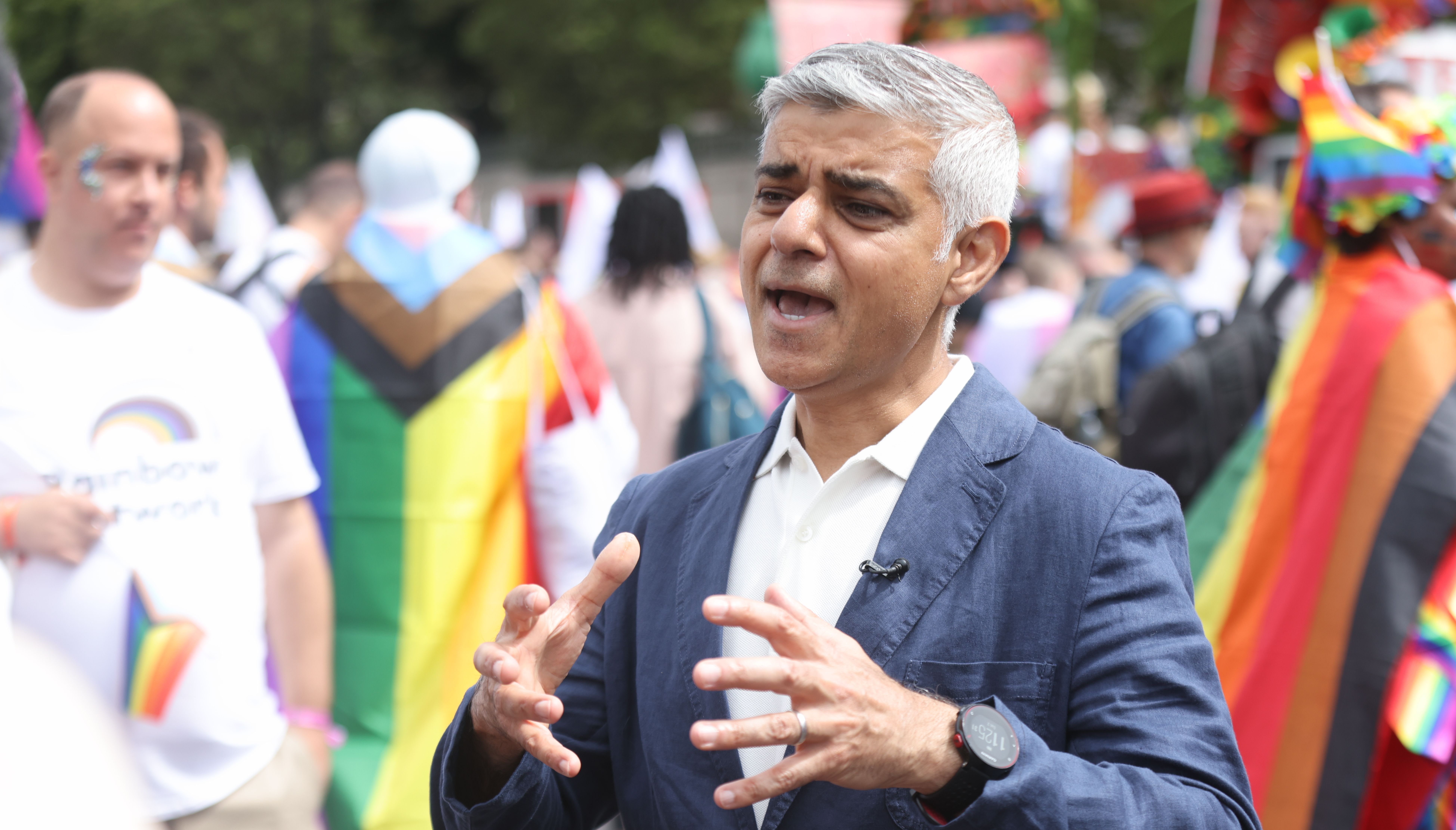 Mayor of London Sadiq Khan at the Pride in London parade. Picture date: Saturday July 2, 2022.