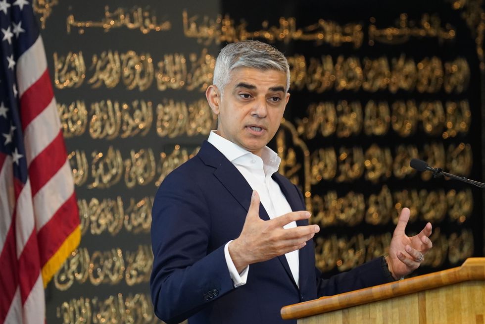 Mayor of London Sadiq Khan speaking during a visit to the Islamic Centre of Southern California in Los Angeles on day 3 of a planned 5 day visit to the US in a bid to boost London's tourism industry. Picture date: Wednesday May 11, 2022.