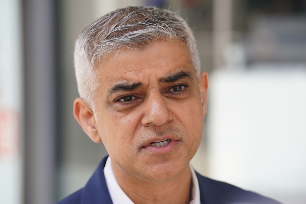 Mayor of London Sadiq Khan with Labour supporters outside Westminster Town Hall after Labour's wins in Westminster, Barnet and Wandsworth in the local government elections.