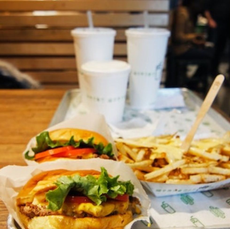 MB Chicken burgers and chips on table
