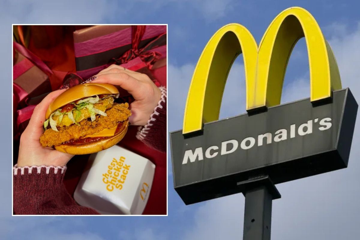 McDonald's Cheesy Chicken Stack / McDonald's sign