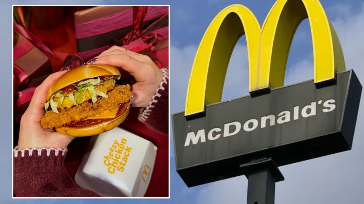 McDonald's Cheesy Chicken Stack / McDonald's sign