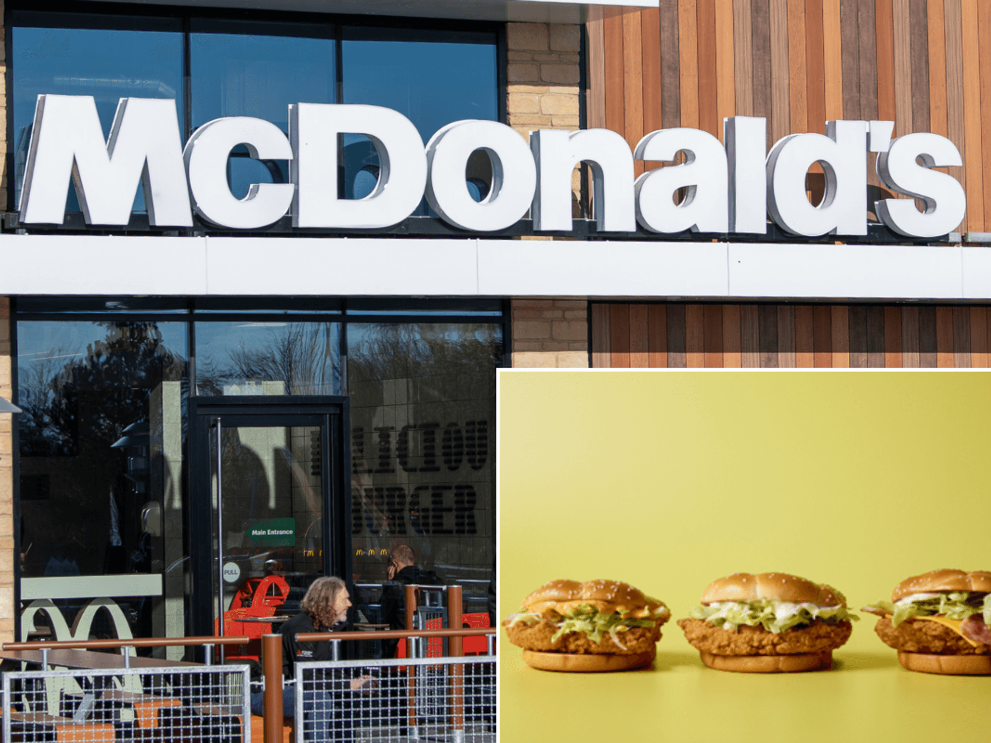 McDonald's store sign / McDonald's McCrispy sandwiches 