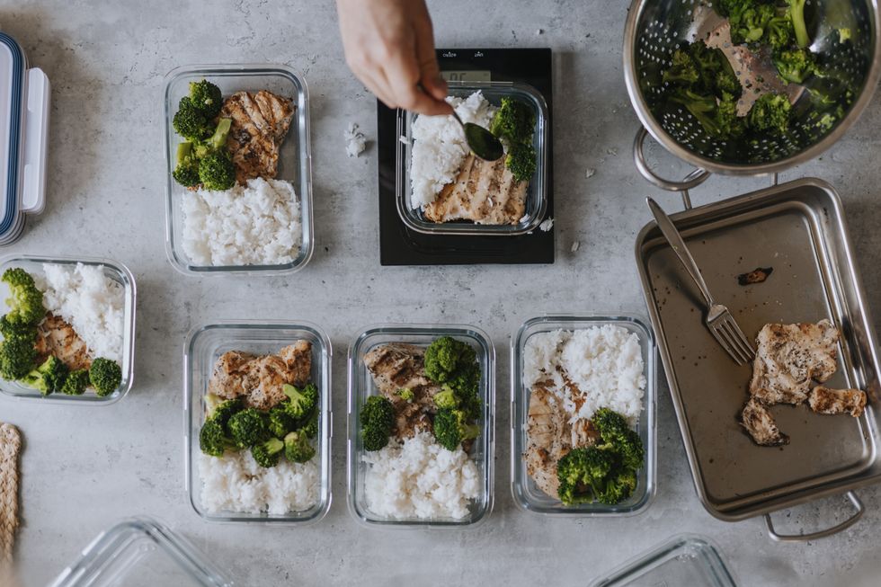 meal prepping stock image