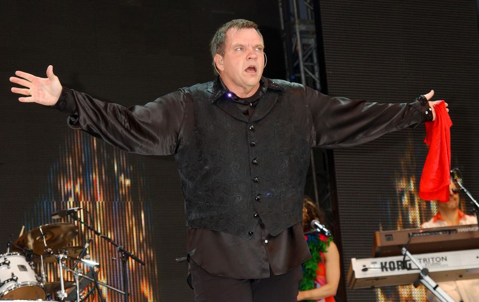 Meat Loaf performing on stage at the Capital Radio Party in the Park, in Hyde Park, London.  The concert is being held in aid of The Prince's Trust.   18/11/03: Meat Loaf performing on stage in Hyde Park, London. It has been announced chart star Meat Loaf has been shelved tonight after the singer was admitted to hospital. The Bat Out Of Hell singer collapsed on stage at a sell-out concert last night at London's Wembley Arena, forcing a second show at the venue to be postponed.
