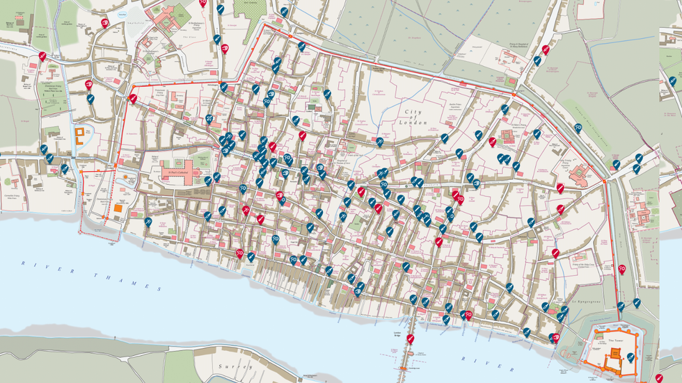 Medieval Murder Map of London