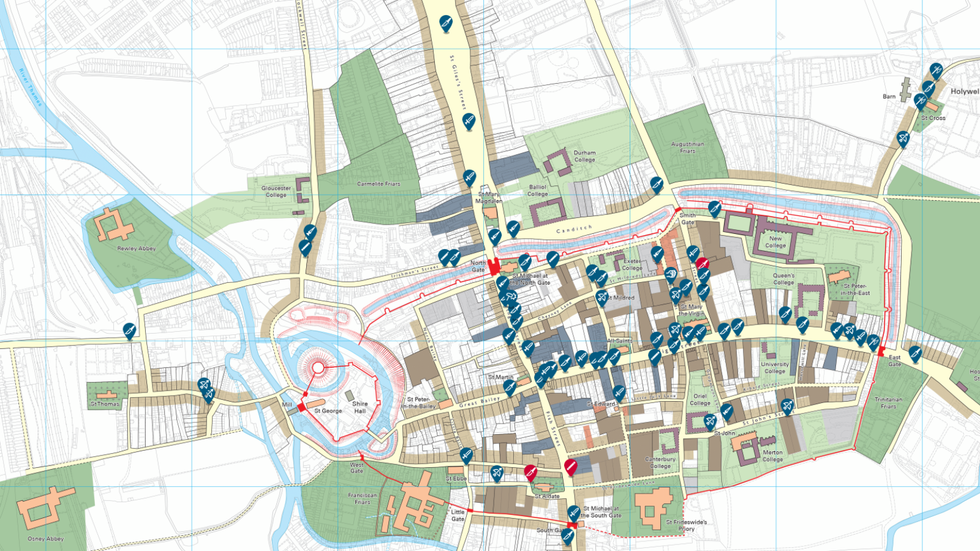 Medieval Murder Map of Oxford