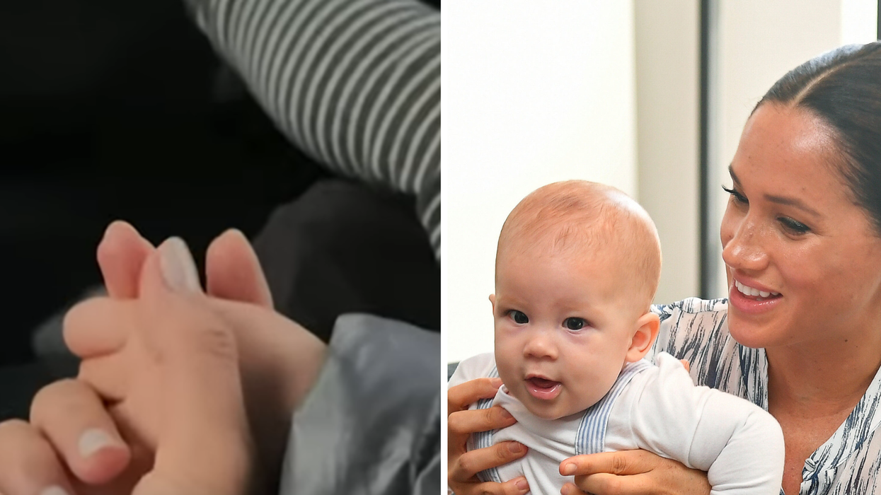 Meghan and Archie holding hands/Meghan and Archie composite