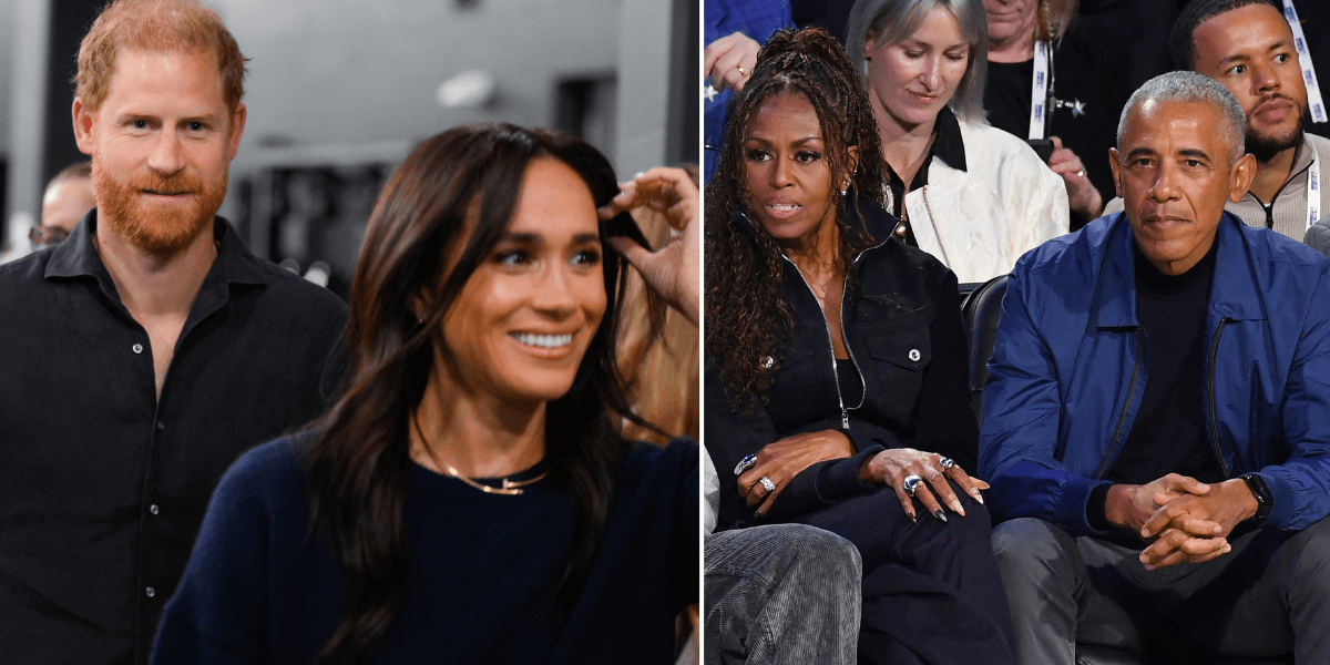 Meghan and Harry miss photo opportunity with Obamas as two couples sit apart at NFA game Meghan and Harry miss photo opportunity with Obamas as two couples sit apart at NFA game