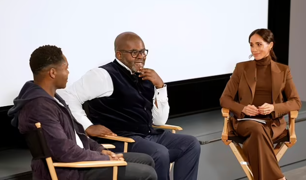 Meghan Markle, Misan Harriman and David Oyelowo