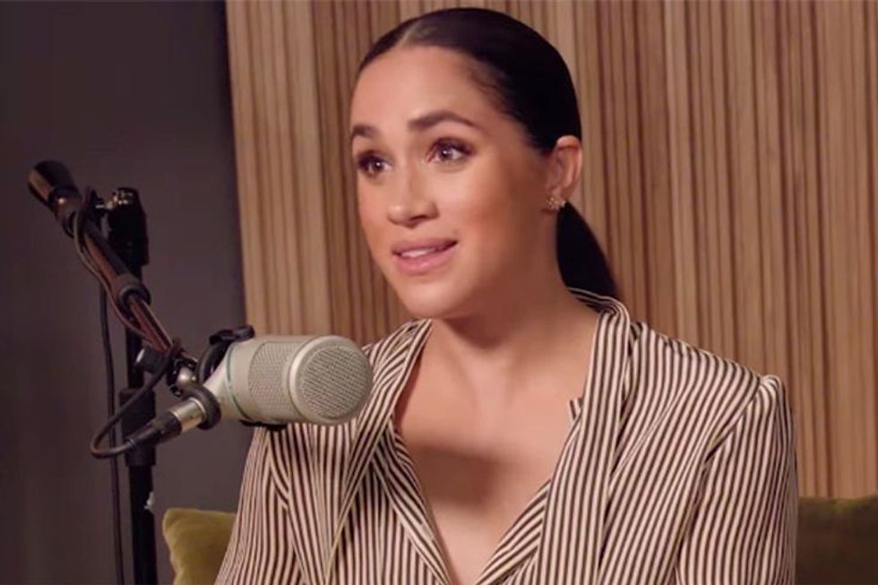 Meghan Markle speaking on her podcast 'Archetypes'