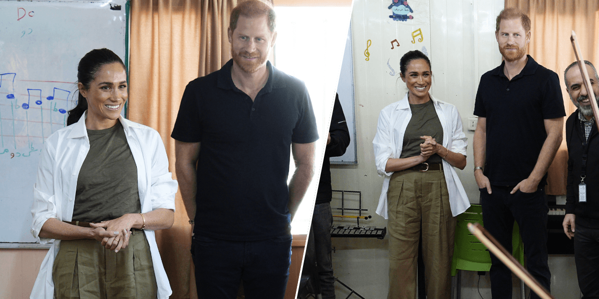 Meghan Markle changes into crinkled trousers that trail on floor in bizarre fashion moment Meghan Markle changes into crinkled trousers that trail on floor in bizarre fashion moment