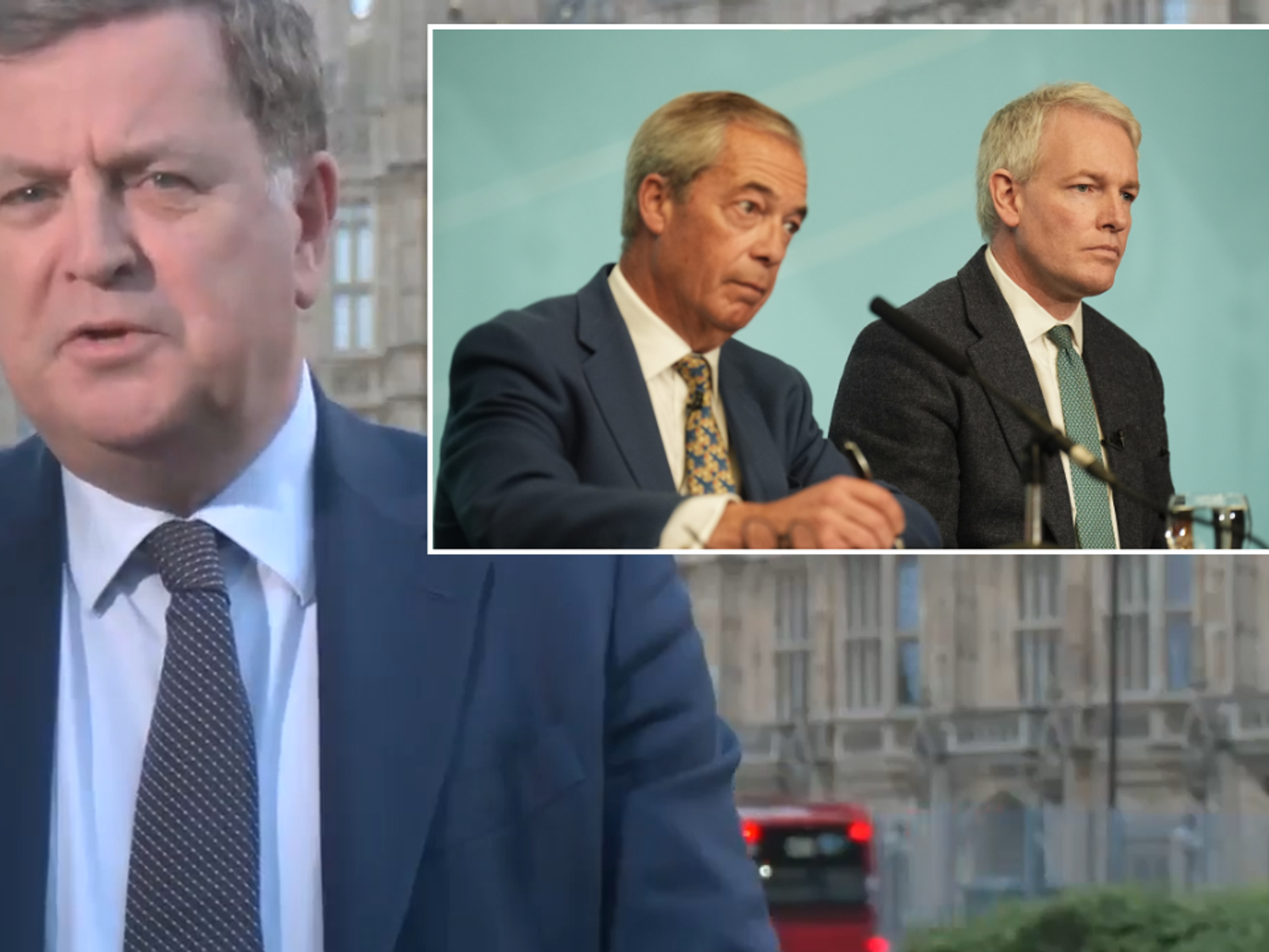 Mel Stride, Nigel Farage and Danny Kruger