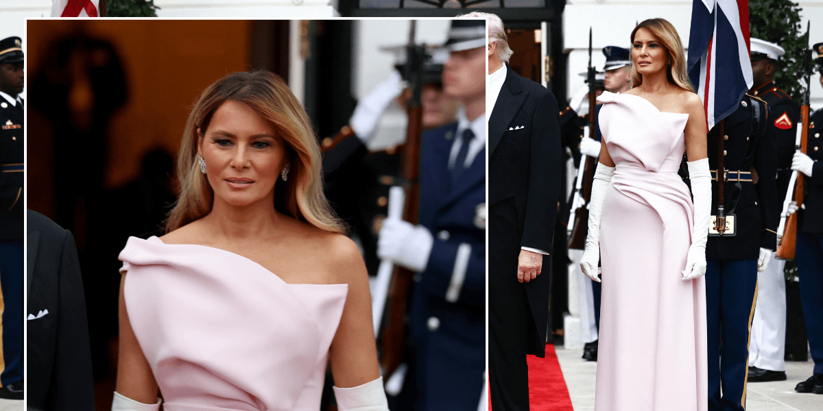 Melania Trump dazzles in pale pink Dior gown as First Lady complements Queen Camilla Melania Trump dazzles in pale pink Dior gown as First Lady complements Queen Camilla