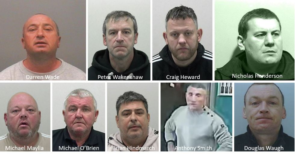 Members of a gang of football hooligans, seven of them over the age of 50, who have been jailed following an attack on a pub during Newcastle United's trip to Burnley in December 2019.